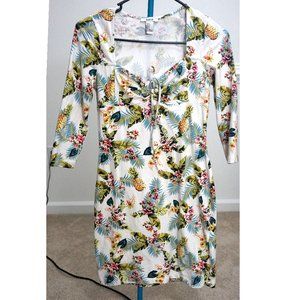 FOREVER 21 Tropical Floral Mini Dress S